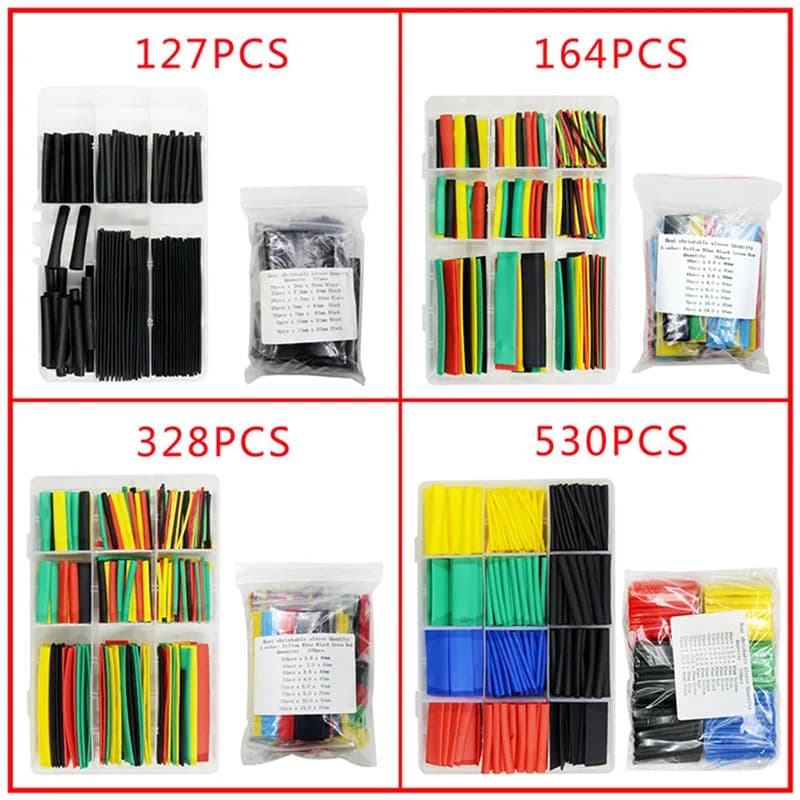 Set di tubi termorestringenti Tubi termorestringenti Tubo termorestringente Collegamento elettrico Organizzatore di cavi Guaina per connettori per cavi isolanti