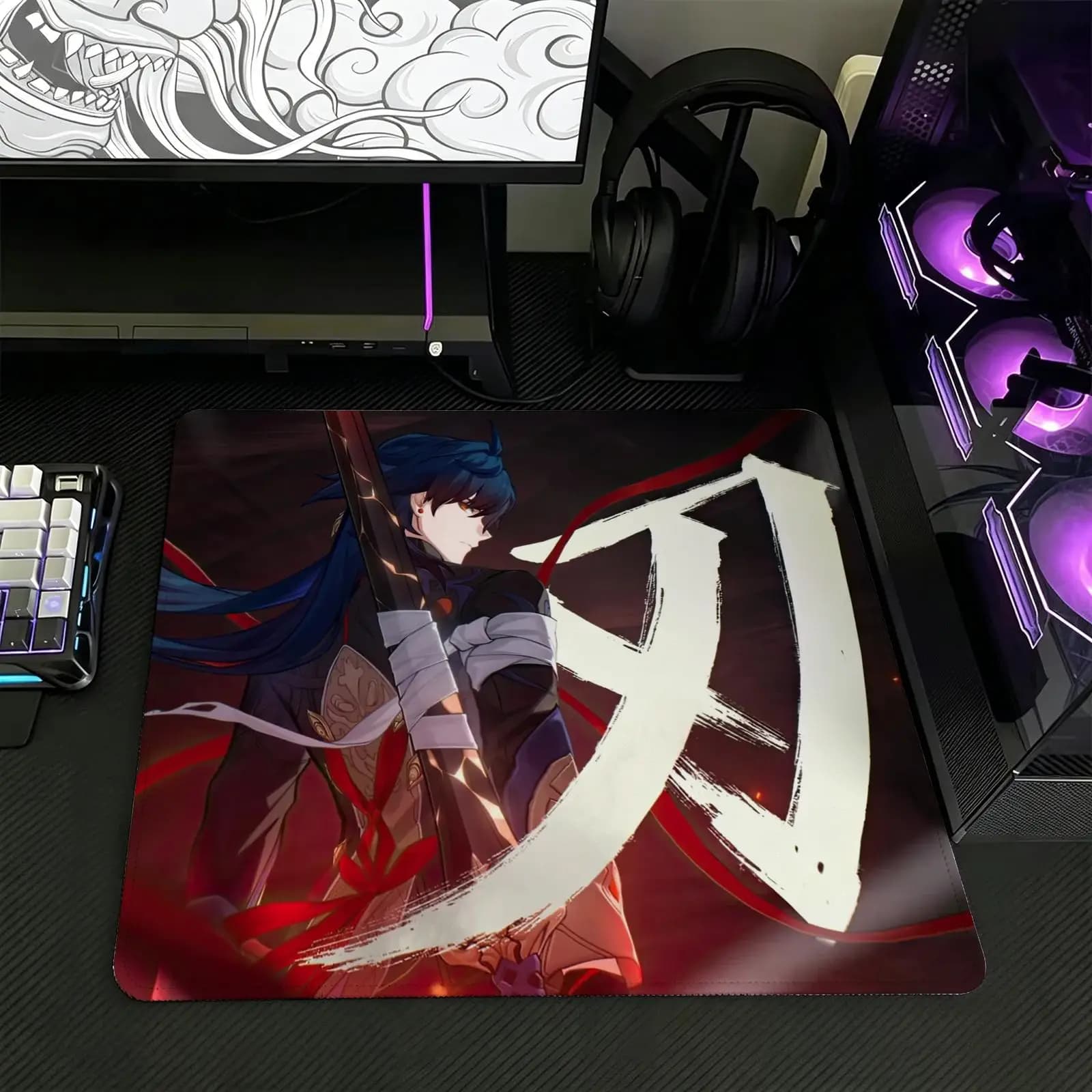 Mouse Pad Regular gaming mouse pad Office mouse pad Laptop desk mat Stitched edge S/M/L size mouse pad Honkai Star Rail Blade