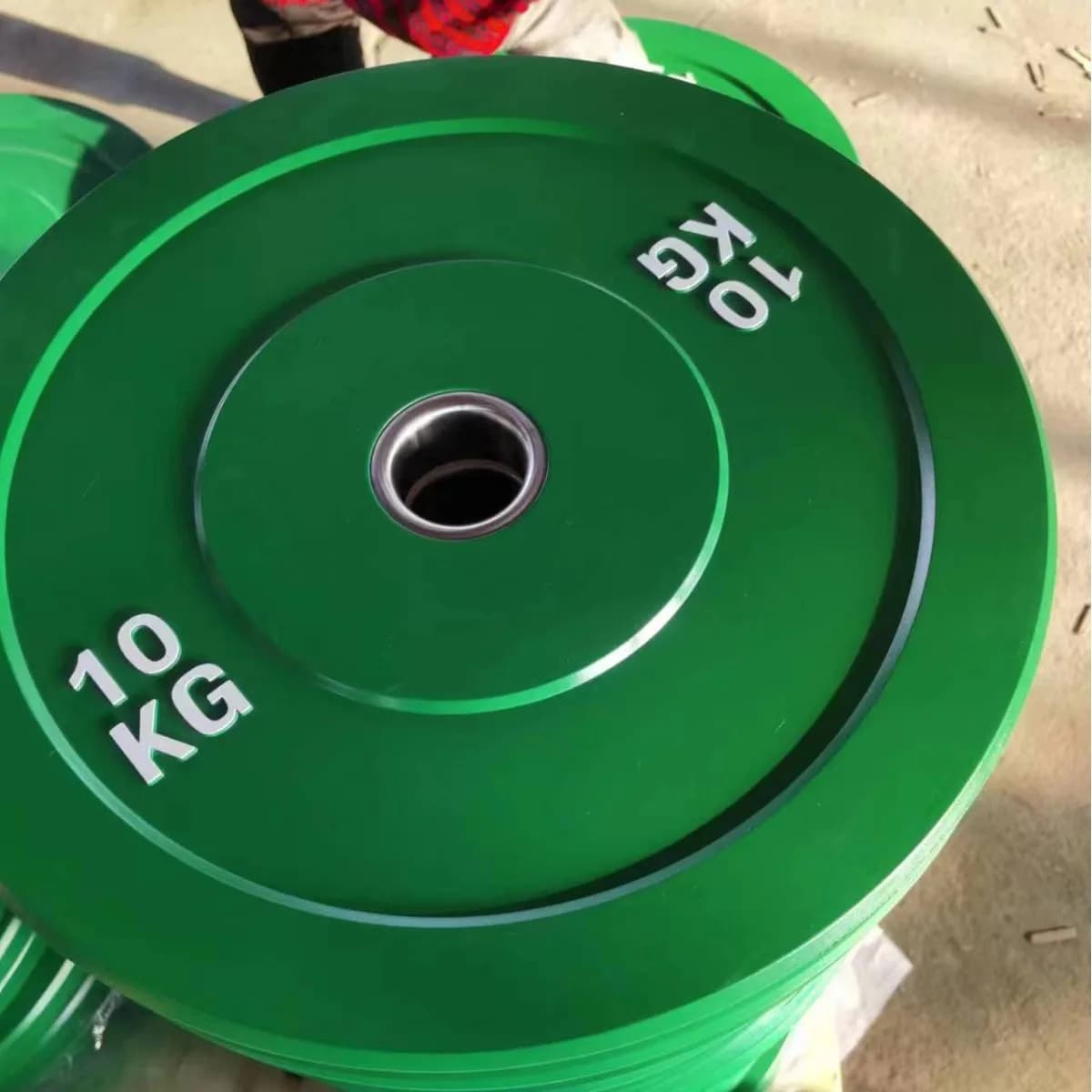 Set di dischi per bilanciere in acciaio inossidabile con logo personalizzato, dischi in gomma colorata per esercizi di allenamento - Promozione vendite