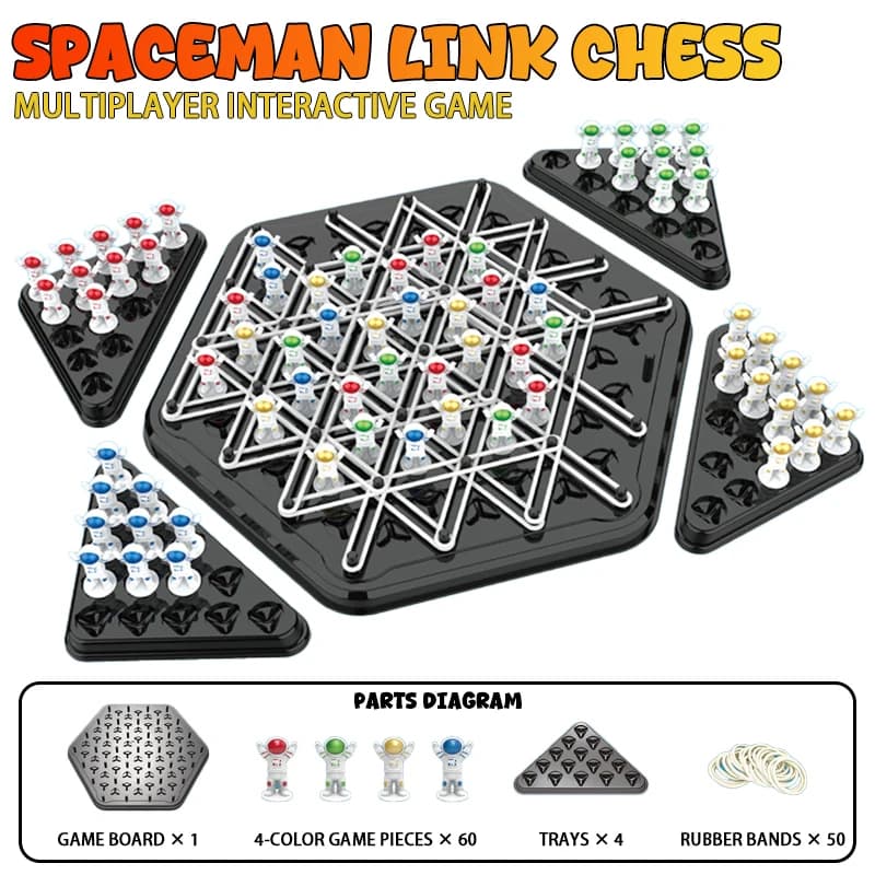 Triangolo a catena Gioco di scacchi Triggle Gioco con elastico Gioco educativo interattivo Set da battaglia per regalo per feste in famiglia