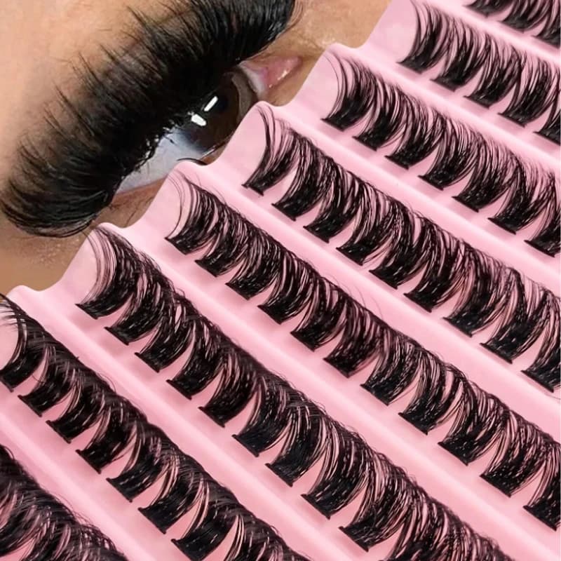 10 file Estensioni ciglia fai da te 0,07 mm 30D 40D 80D Ciglia spesse soffici extra spesse, D Curl Stile misto Falsies in Anime e cluster