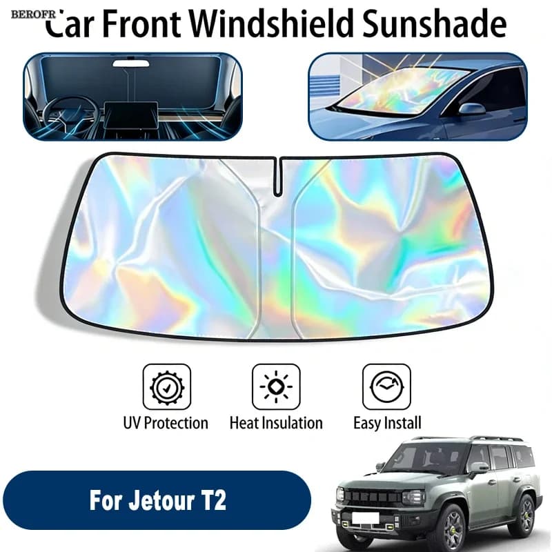 Windshield Sun Shade For Jetour T2 Foldable UV Reflective Front Window Sun Protection Cover Accessories