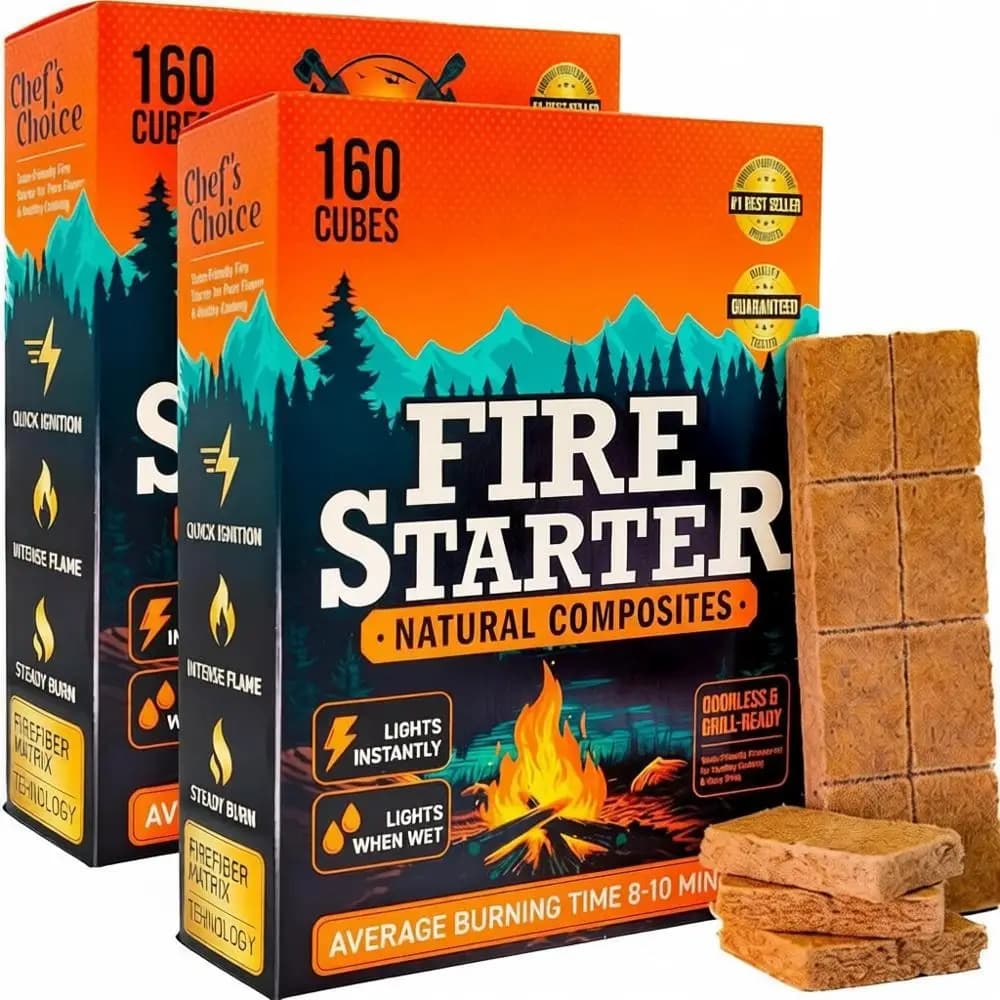 Door Locks - 320 Pieces, Easily ignited, Waterproof and Inodori, Ideal for Grilled, Camping, Wood stoves and Fireplaces