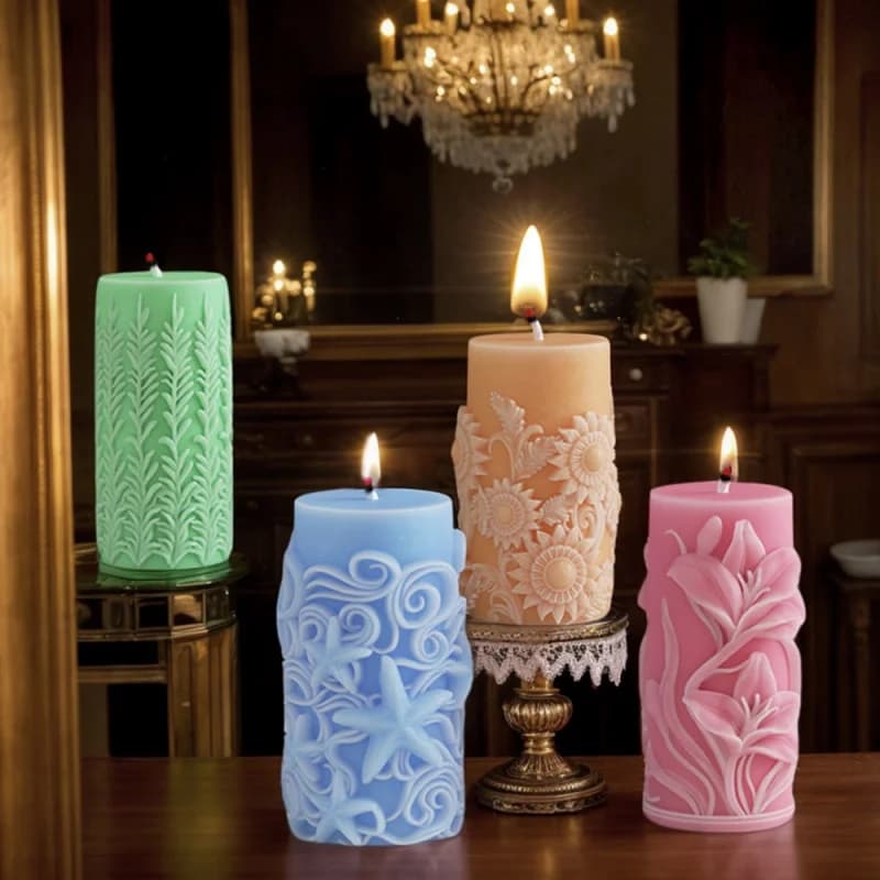 Garlic Flower Relief Candle Silicone Print DIY Linglan Flower Fragrance Smoothed Soybean Wax Moisturizing Soybean Decoration Tool