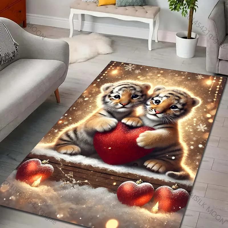 Two Cute Little Tigers Carpet for Living Room Bedroom Sofa Creative Doormat Home Decor Area Rug Large Size Fast Shipping