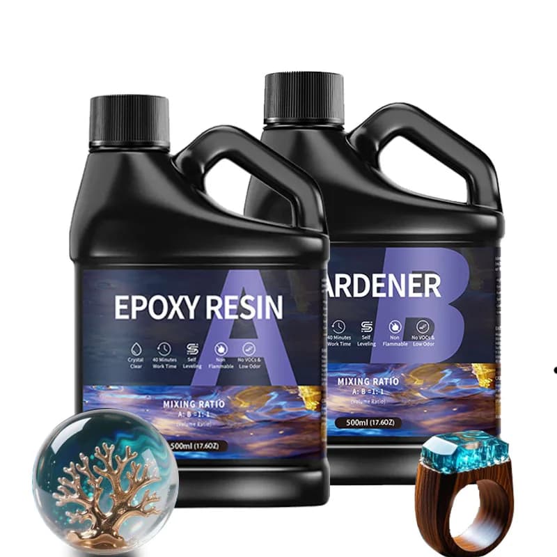 1:1 AB Kit di colla in resina epossidica 500/1000ml Set di colla di cristallo con indurente ad alto adesivo per stampi in resina fai da te Forniture per la creazione di gioielli