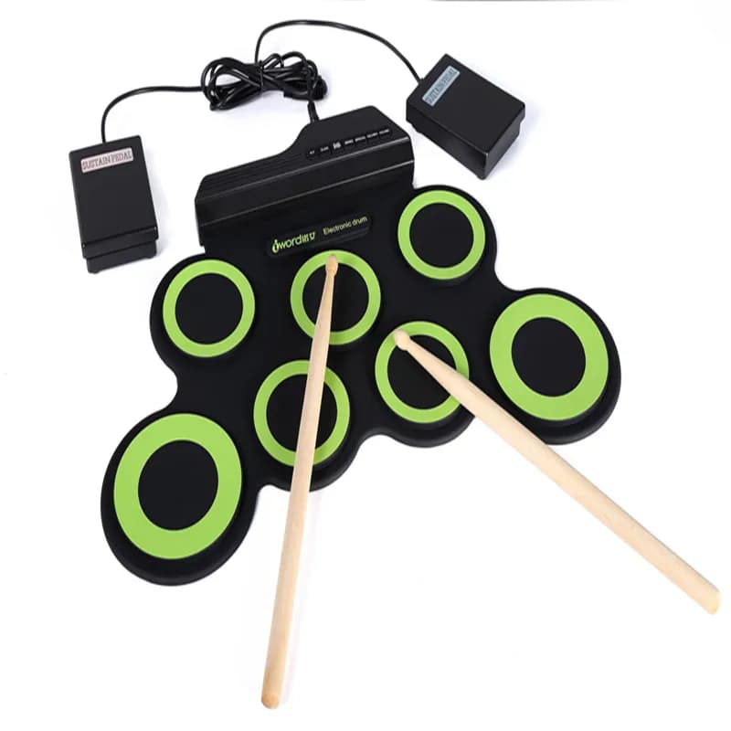 Set di batteria elettronica portatile pieghevole roll up per batteria MIDI USB cuffia pratica silenziosa leggera per i viaggi