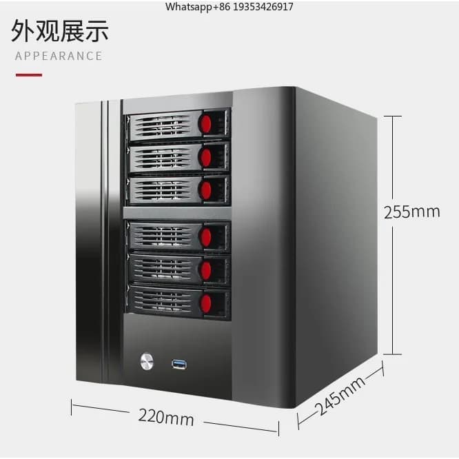 Chassis NAS a 6 dischi adatto per schede madri mini ITX domestiche 17×17, nero, Synology, hot-plug, per archiviazione file NAS4.