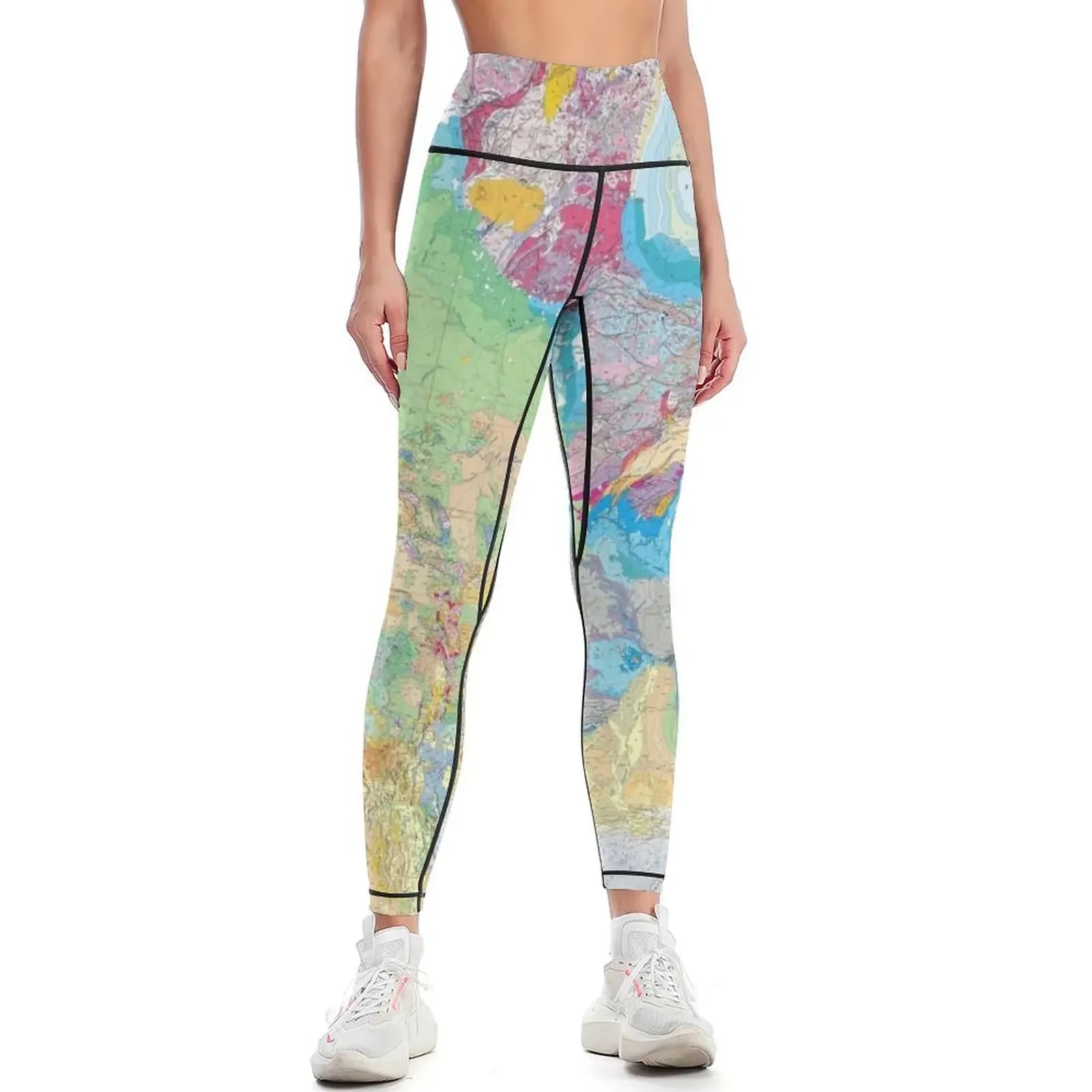 USGS Geologic Map of North America Leggings workout shorts joggers for gym pants Sports female Womens Leggings