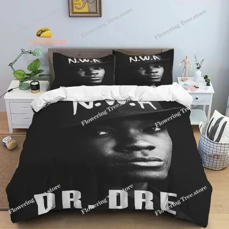 Rapper Hiphop Dr. Dre Sheets Quilt Covers Bedding Dormitory Sheets Bedding Set Soft Warm Bedding Set