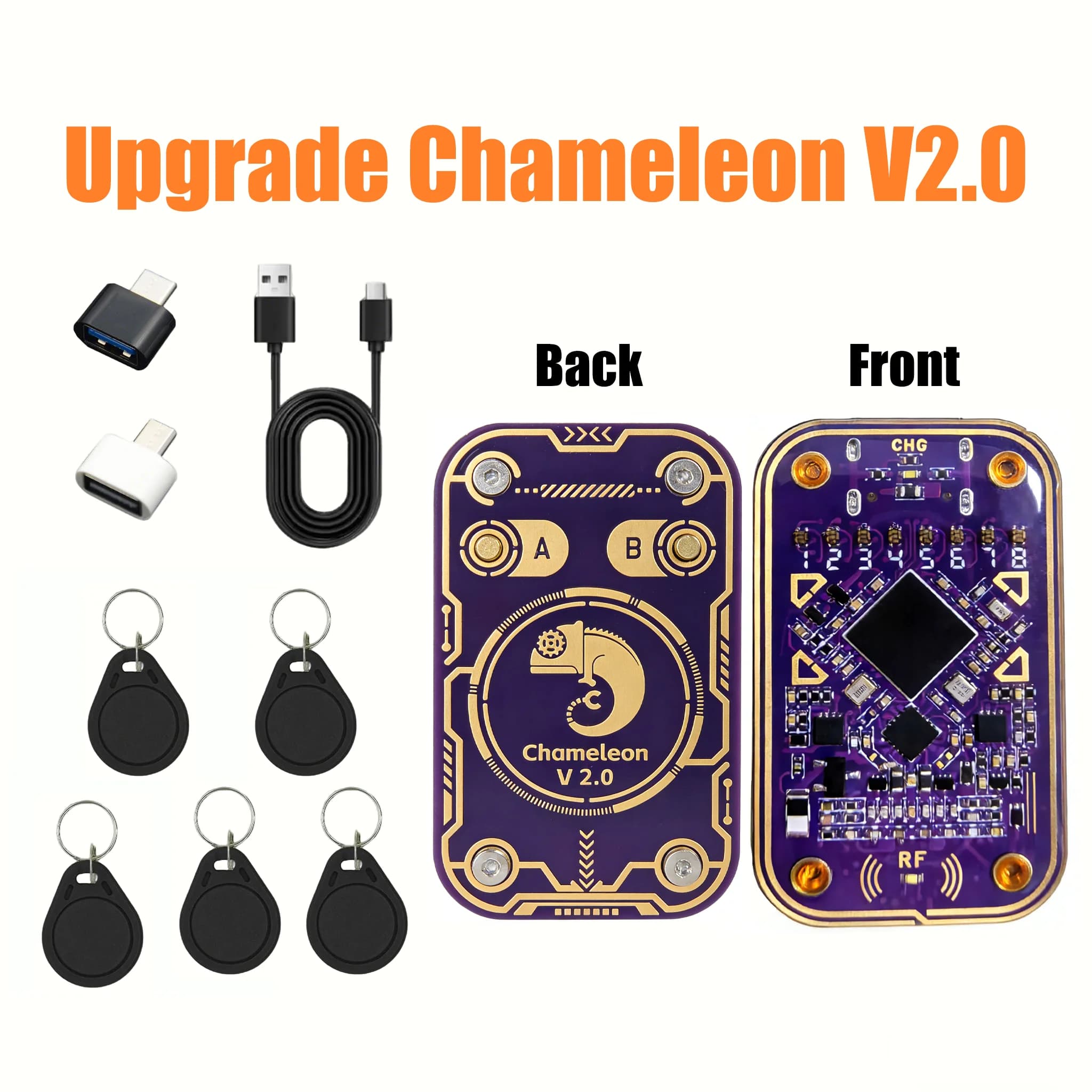 Nuovo Emulatore di Smart Card Contactless Chameleon Ultra Compatibile con Lettore/Scrittore NFC Viola, Lettore di Chip RFID Smart, Copiatore di Tag ID IC