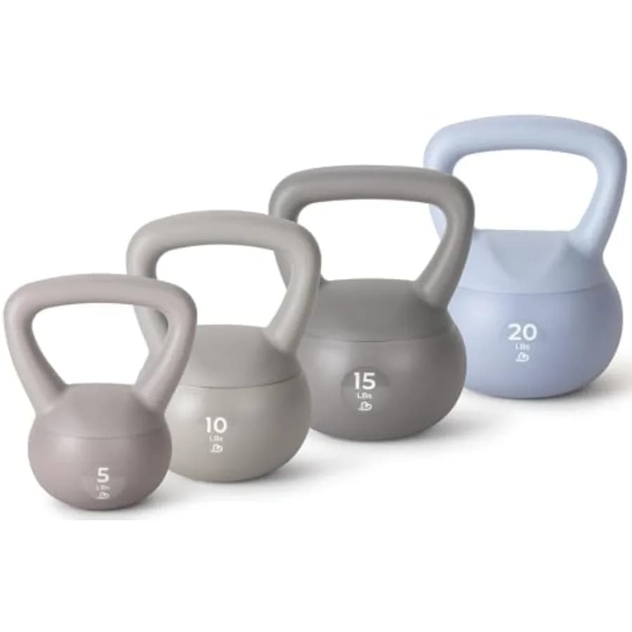 Soft Kettlebells - Sea and Iron Sand Filled Weights for Women and Men - Color Coded Kettle Bell Sets