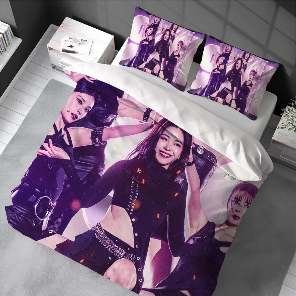 Set Cover Kpop I-Itzys, Bed linen in Soft Cotton Washable, Set 3 Pieces for Dormitory Studentesco, Idea Gift