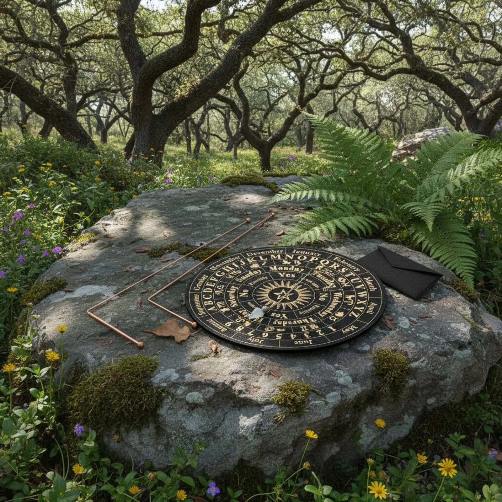 Set di Bacchette per Rabdomanzia in Rame, Bacchette Portatili per Divinazione e Set di Pendoli, Bastoncini per Stregoneria e Tavola per Pendoli Spirituali per Meditazione