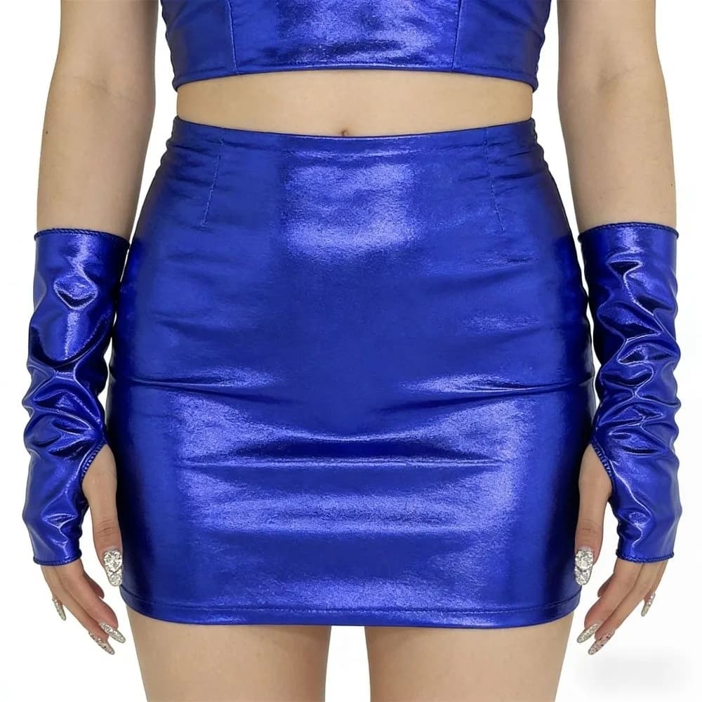 Imitation Leather Punk Style Short Gloves Solid Color Punk Style Fingerless Mittens Arm Sleeves PU Leather