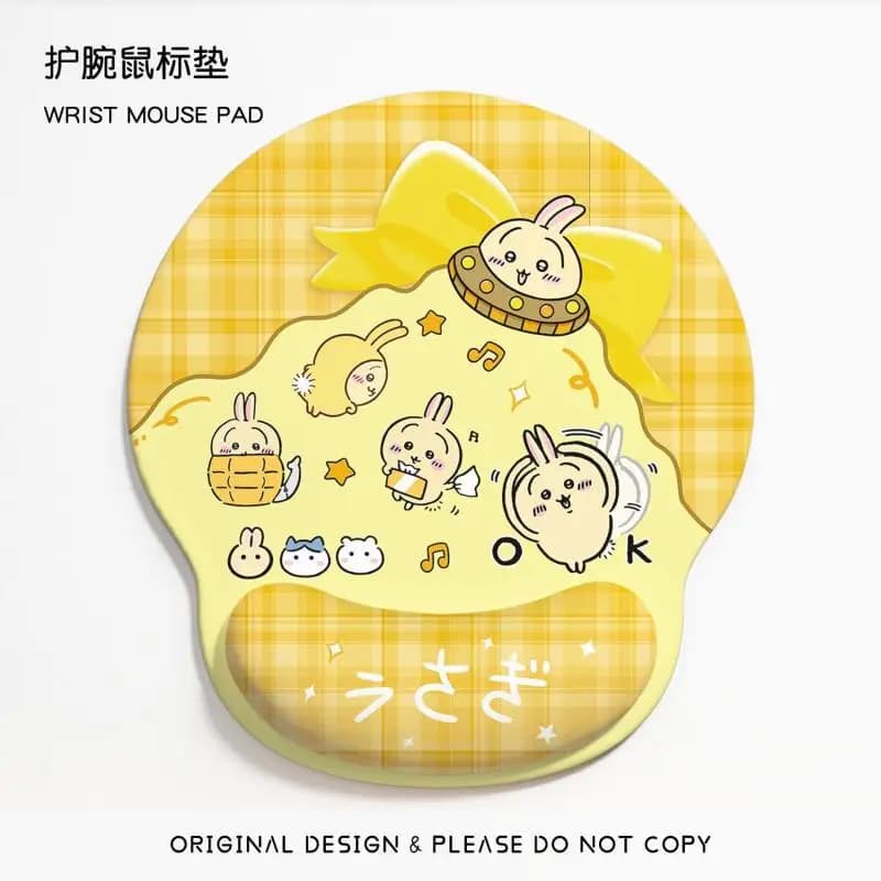 Tappetino per Mouse Anime Chiikawa con Poggiapolsi, Base Antiscivolo in Gomma, Tappetino per Tastiera e Mouse Cartoon Hachiware Usagi, Regalo per Lavoro e Gioco