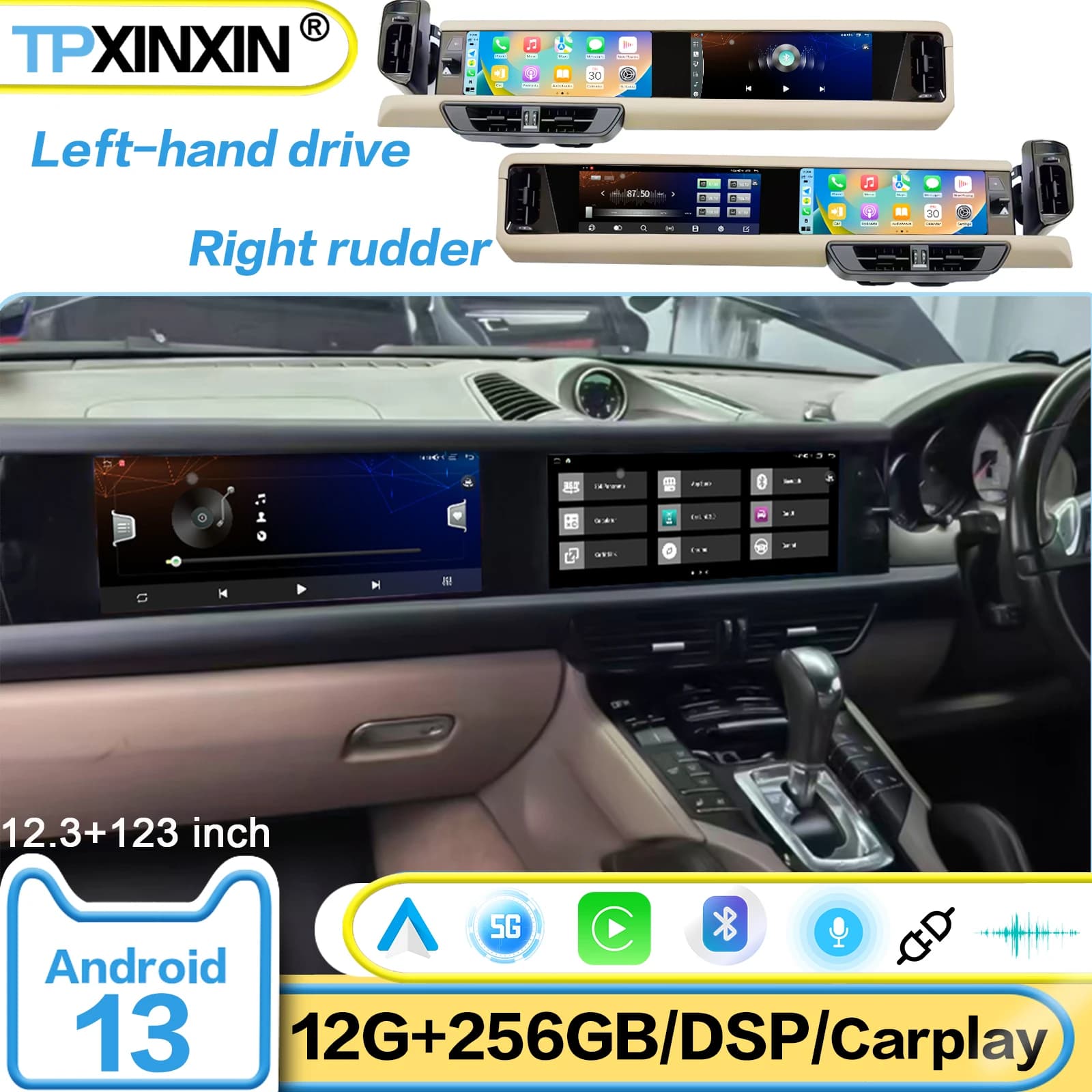 24.6Inch Car Radio Stereo Receiver For Porsche Cayenne 2011~2017 Android Auto Carplay Multimedia Screen GPS Navigation Head Unit