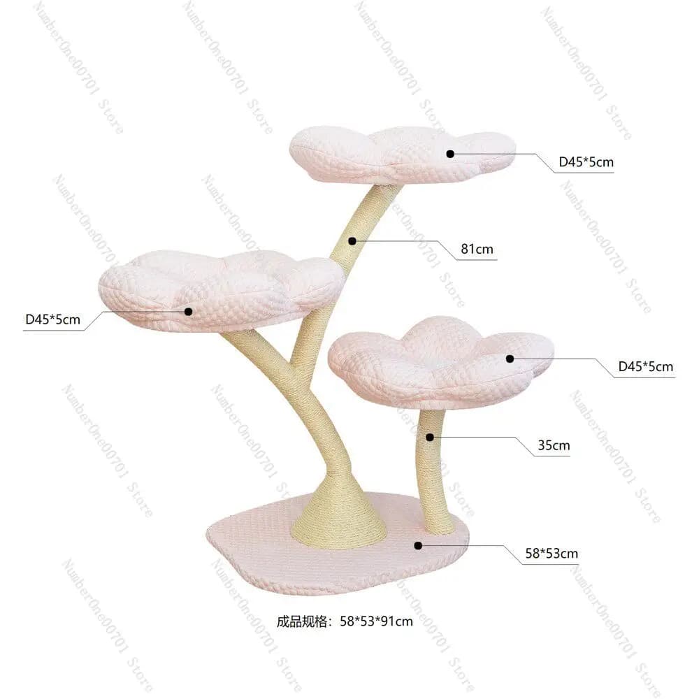 Flower Cat Tree with Multi-Level Petal Platforms, Sisal Scratching Posts & Cozy Condo for Indoor Cats