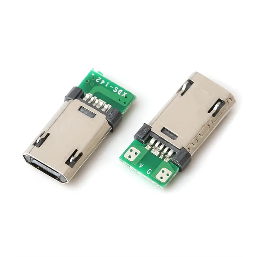 Spina male 5/10pcs Micro USB 5pin with welding plate PCB connector Micro 5P double face port Jack plug for 4pin welding wire card
