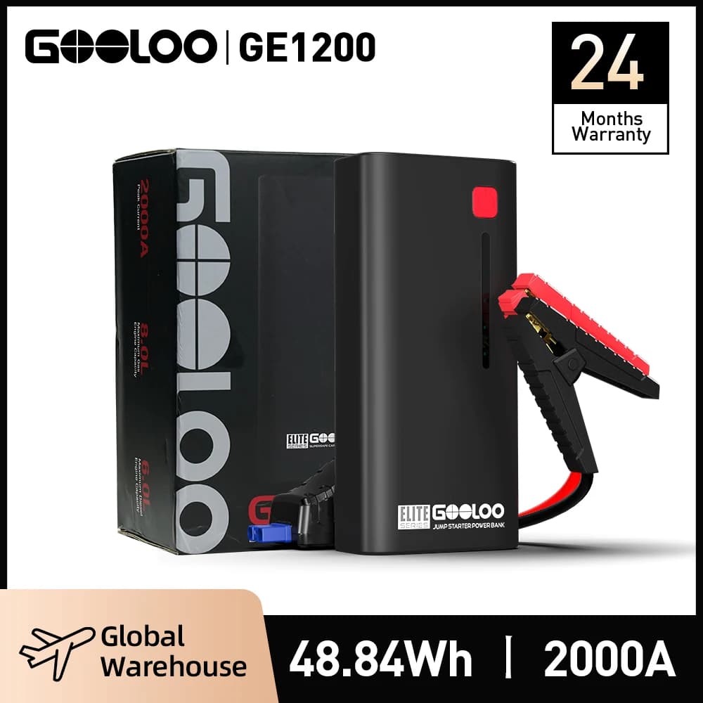 GOOLOO 2000A Car Jump Starter Power Bank 13200mAh stazione della batteria portatile per 8.0L/6.0L dispositivo di avviamento del ripetitore di emergenza per auto