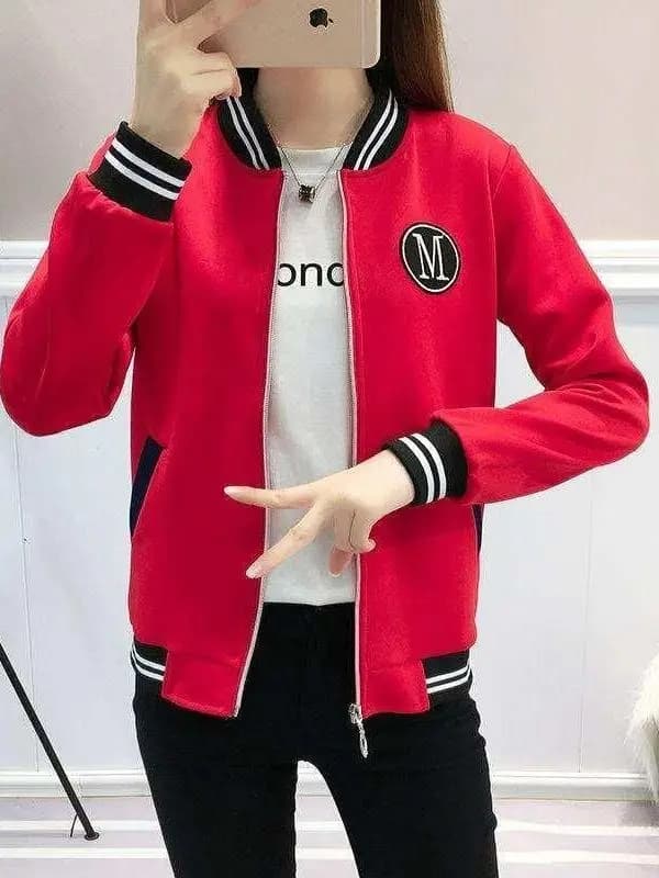 Slim Fit Long Sleeve Stand Collar Baseball Jacket Women's Fashionable Casual Style Coat Korean Version Versatile Spring Autumn