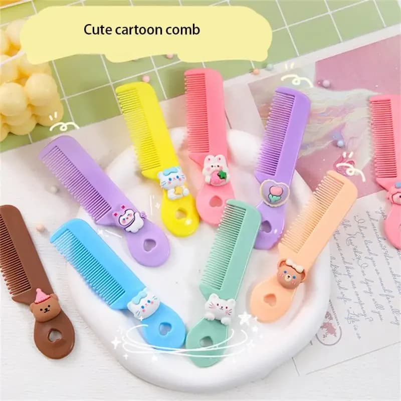 Pettine per cartoni animati portatile Mini Cartoon Baby pettine arrotondato denti testa tonda manico liscio colore pettine per la testa del bambino per i bambini