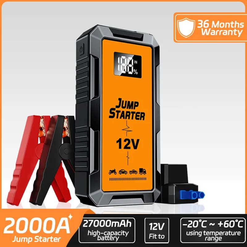 Accumulatori e caricabatterie di riserva 2000A Avviatore di emergenza Caricatore portatile Booster per auto Dispositivo di avviamento automatico 12V Avviatore per batteria per auto di emergenza