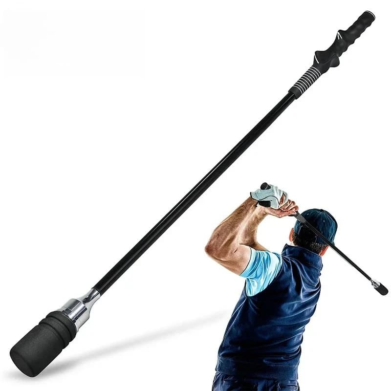 Allenatore per Swing da Golf Nero, Bastone per Pratica Indoor e Outdoor con Impugnatura TA031