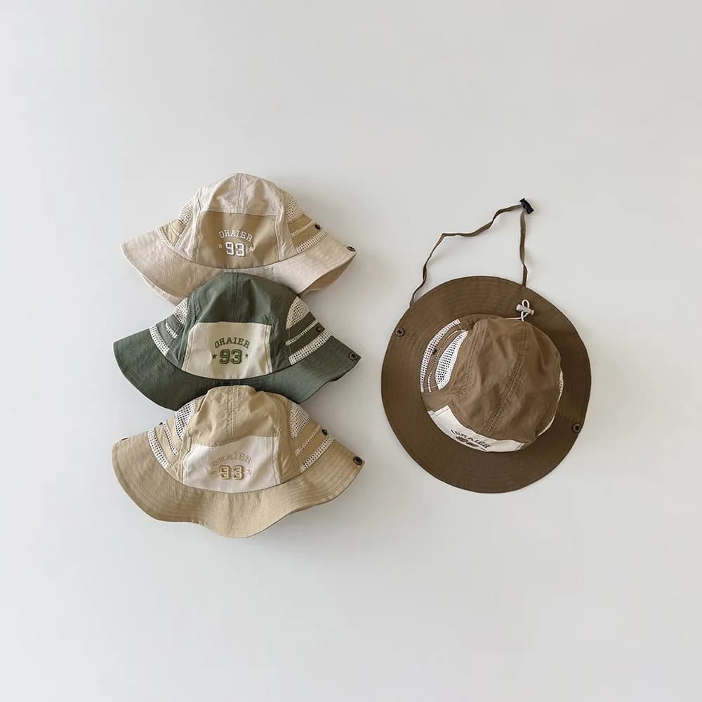 Cappello da pescatore per bambini, cappello da sole estivo per bambini e bambine, in rete traspirante, ad asciugatura rapida, per esterni
