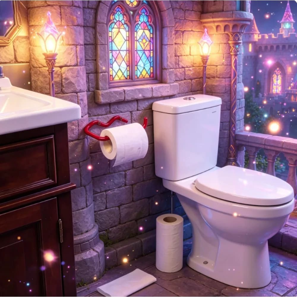 Portarotolo da parete moderno in metallo, mensola multifunzionale per il bagno, organizer salvaspazio per il bagno di Kin Decor