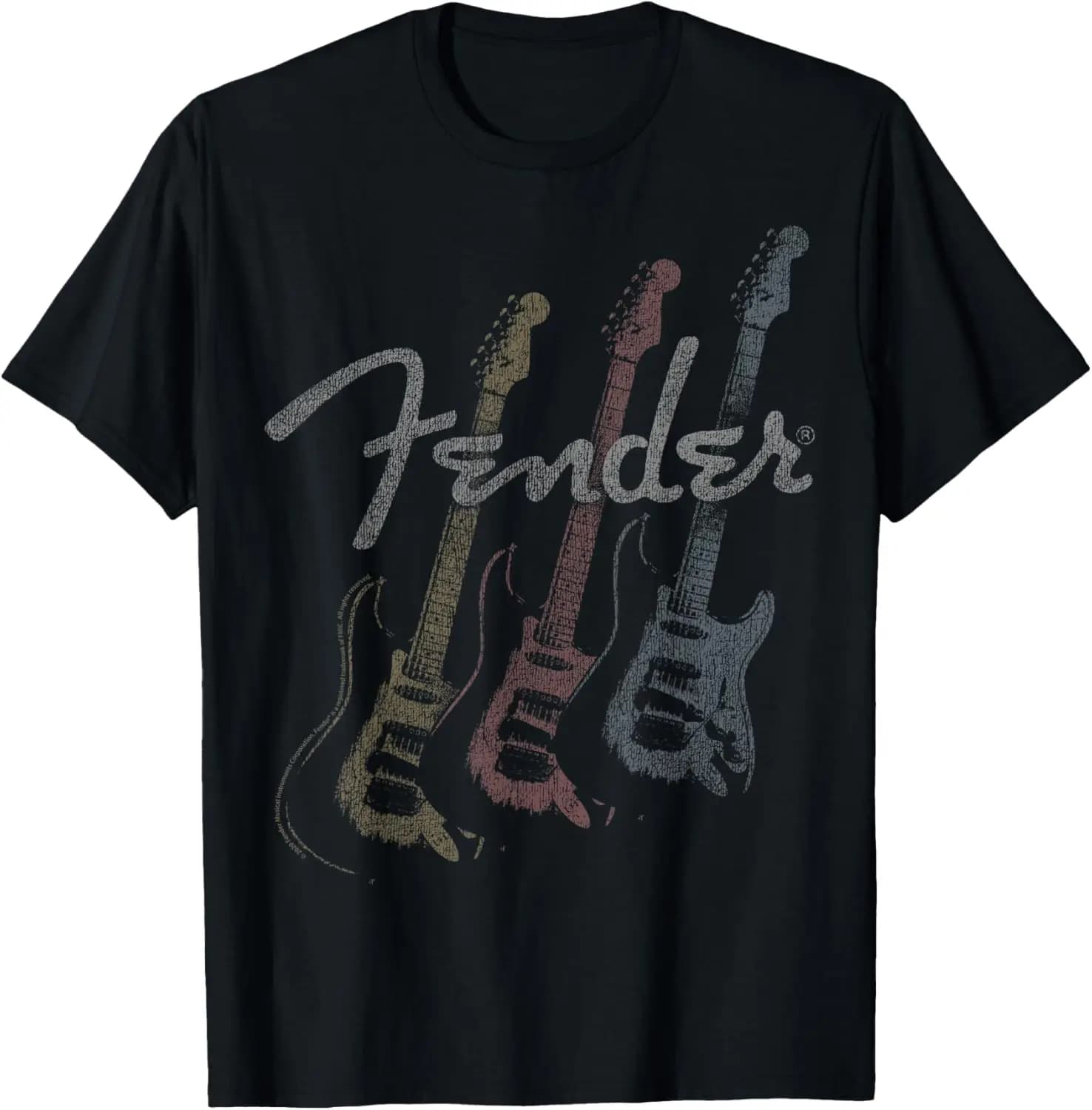Stacked Guitar Faded Logo T-Shirt Creative, Unique Prints, Comfortable, Soft, Breathable, for Pets