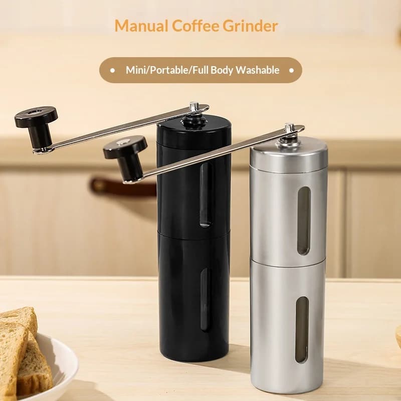 Macinacaffè Manuale Portatile, Mini Macina Chicchi a Manovella, Macchina per Macinare Staccabile per Uso Domestico