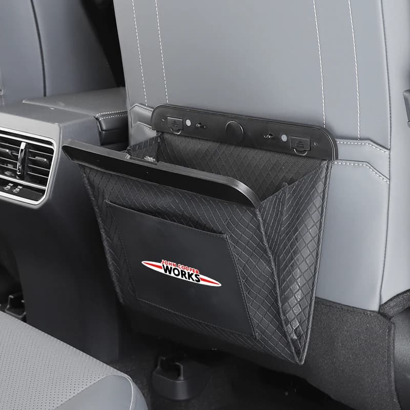 Car Seatback Trash Can Magnetic Garbage Pouch Tools Bag Accessories For MINI WORKS Cooper One JCW R60 R57 R55 R56 R53 R52 R50 R5