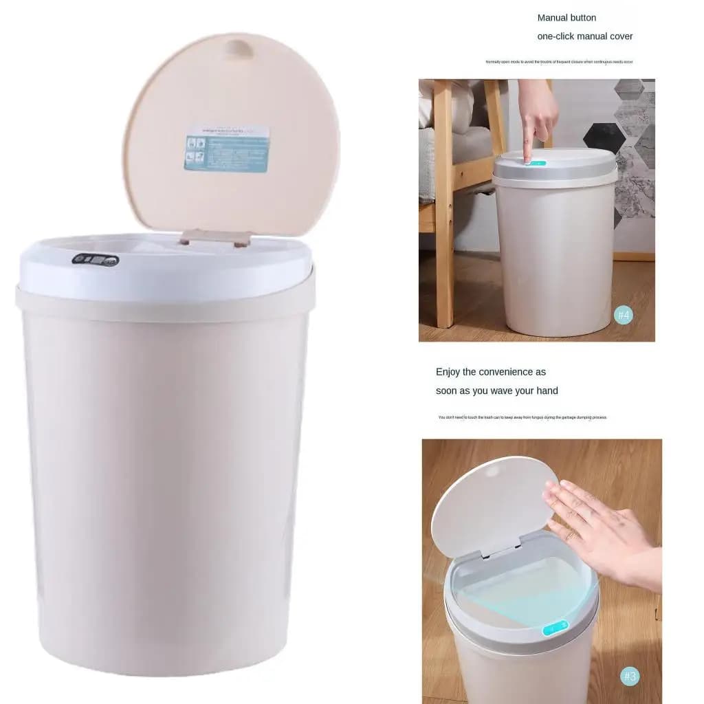 Pattumiera a induzione intelligente da 12 litri Cucina Bagno Pattumiera silenziosa USB