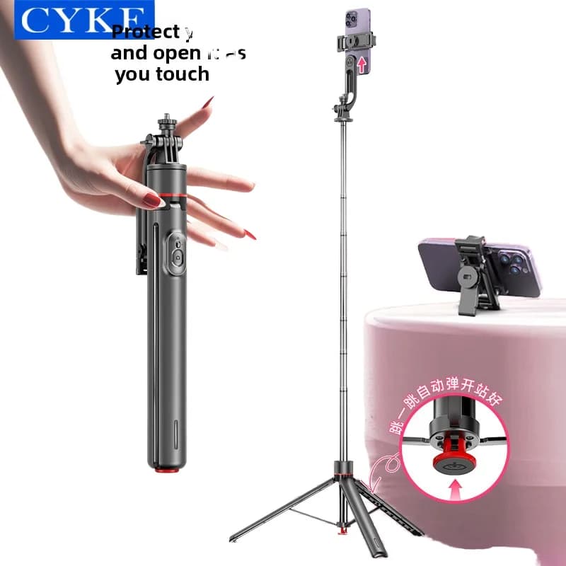 CYKE Jumping Stick Floor Selfie Stick Apertura automatica Treppiede Supporto per telefono Lancio esterno Supporto per streaming live Altezza regolabile