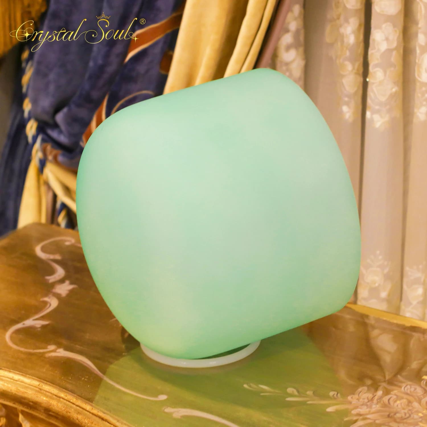 Crystal Soul Crystal Soul Classic Seven Chakra Candy Green Frosted Crystal Singing Bowl