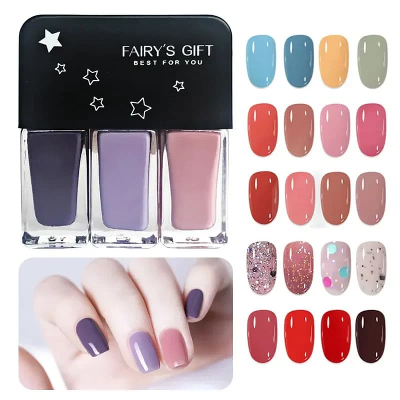 Set of 3 Gel nail polishes semi-permanent nail polish nail polish normal nail polish gel Nail art manicure molding