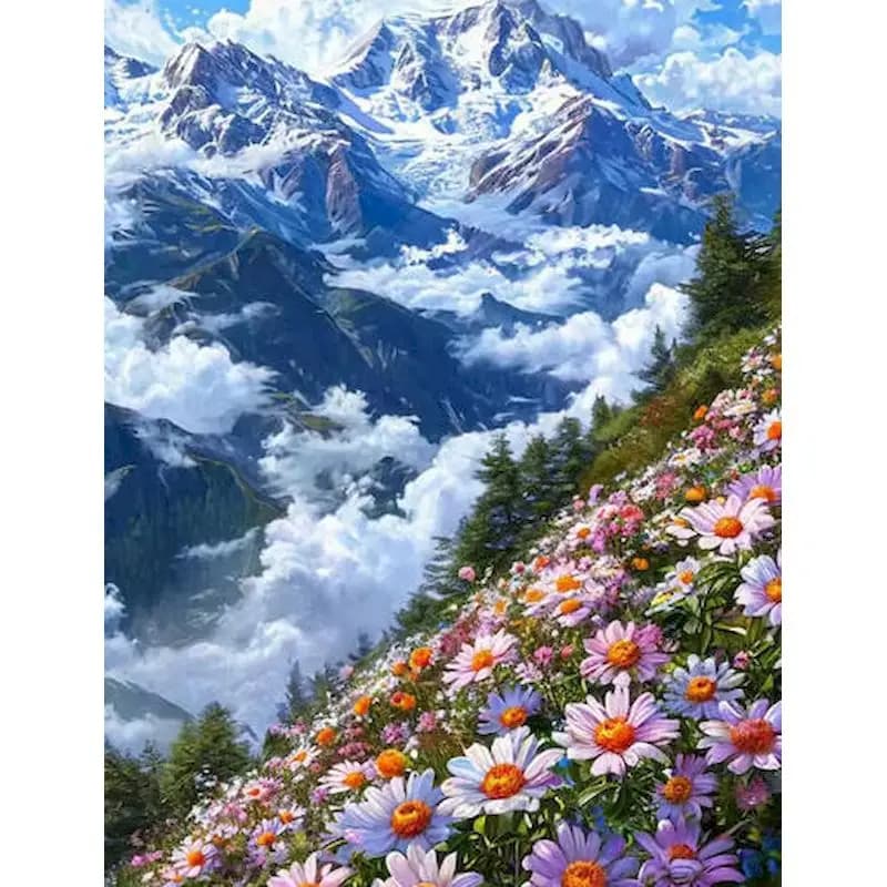 Acrylic Paint By Numbers For Adults Picture On Numbers Alpine Scenery HandPainted Painting Art Gift Home Decoration Diy Crafts