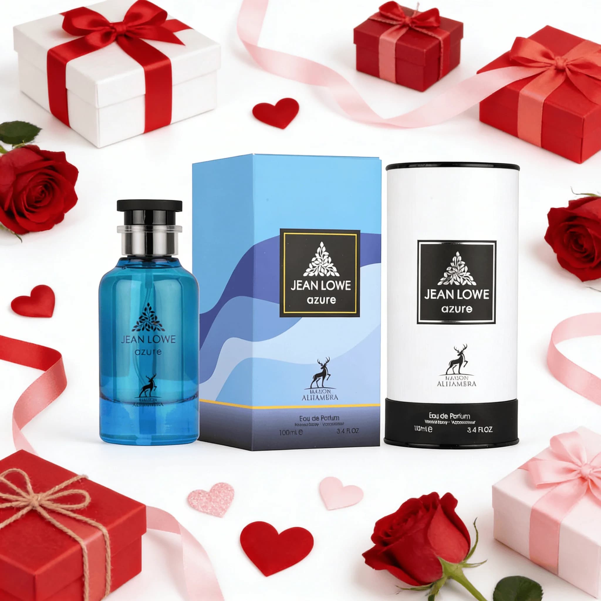Jean Lowe Azure by Maison Alhambra 3.4oz EDP Unisex, Eau de Toilette Light for Men, Perfume Fresco and Durability, Perfect for Every Occasion