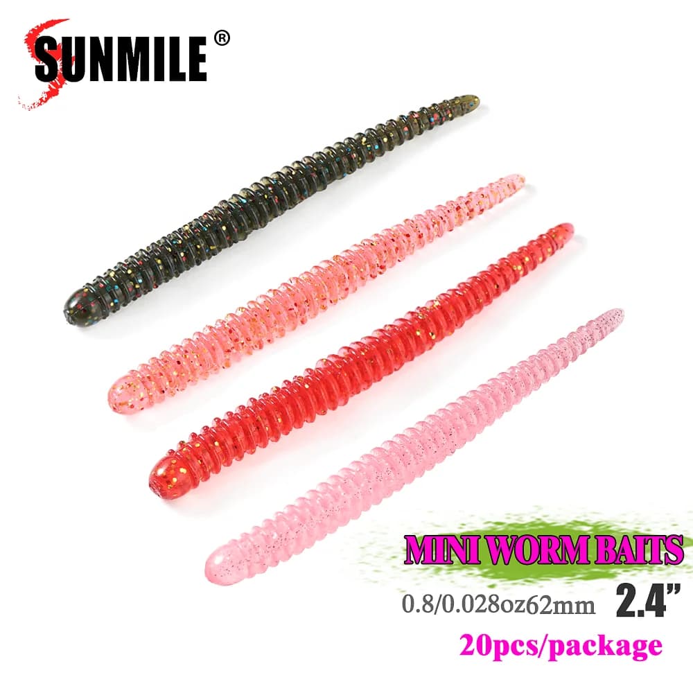 SUNMILE 20 pz Easy Shaker 6.2 cm Senko Verme Pesca Esche Morbide Silicone Artificiale Spigola Trota Esche di Plastica