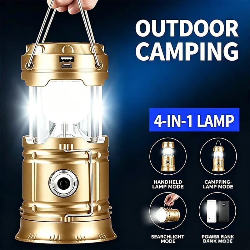 Lampada solare portatile per esterni a lunga durata, ricaricabile, per emergenze, illuminazione da campeggio e per cavalli