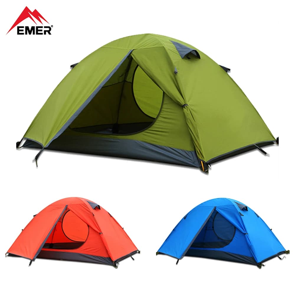 EMER Light Outdoor Tent PU3000MM Backpack Curtains Aluminum pole Waterproof camping tent Travel tent Night trekking tent for fishing Mountaineering