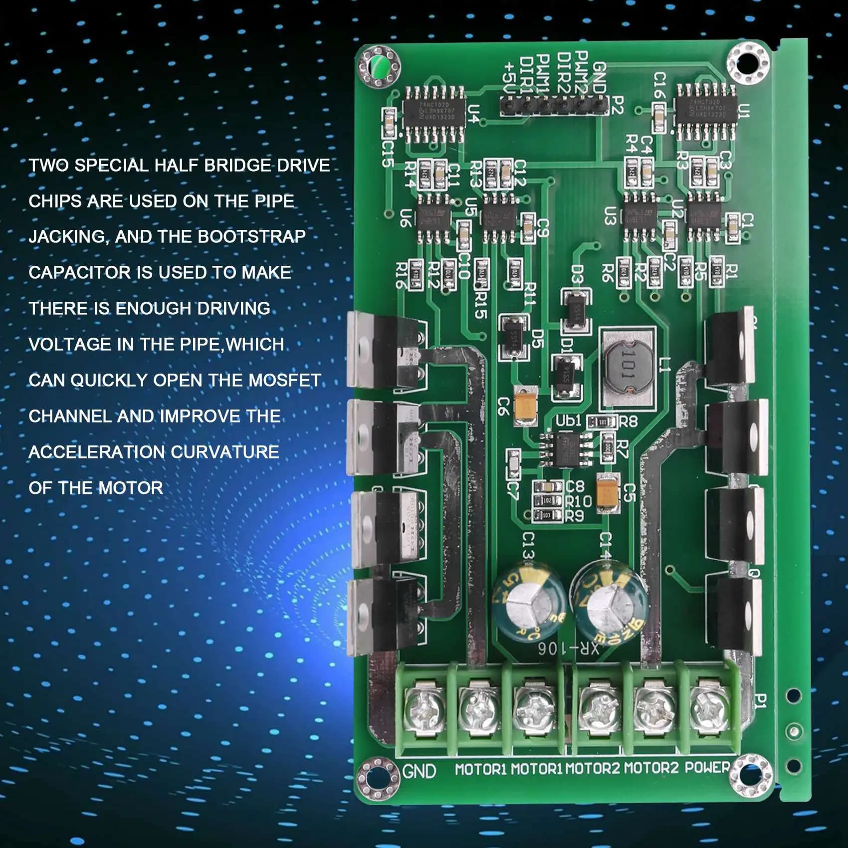 H-Bridge DC Dual Motor Driver Module PWM DC 3-36V 15A Peak 30A IRF3205 High Power Control Card For Arduino Robot Smart Car-ABIU