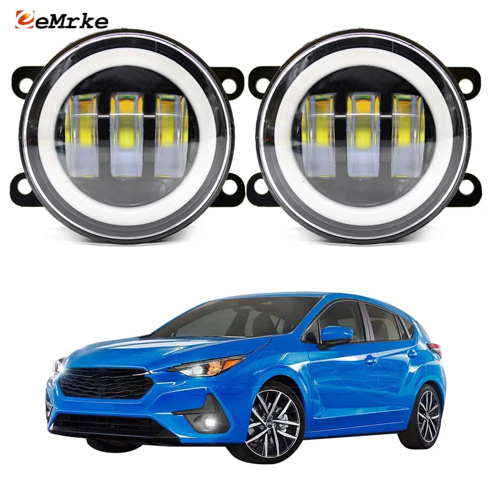 Pair of LED fendinebbia group with lens for Subaru Impreza OJ 2023 2024 white + yellow Angel Eye Ring DRL Halo direction indicator