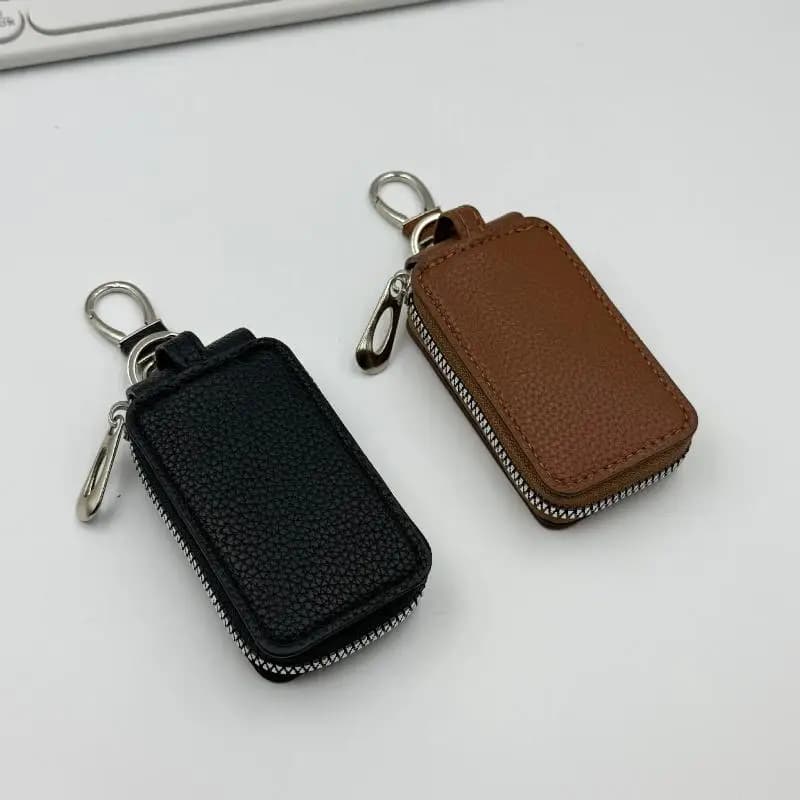Women And Men's Car Key Case Unisex Key Bag Wallet Keychain PU Leather Zipper Waist Hanging Housekeeper Keys Storage Coin Pouch