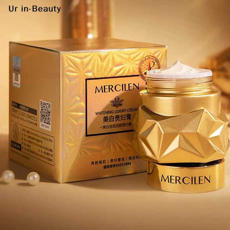 MERCILEN Crema Naturale Sbiancante Idratante, Crema Base Effetto Rapido, Illuminante e Ringiovanente per la Pelle, Elasticizzante, Cura della Pelle, Bellezza del Viso Femminile
