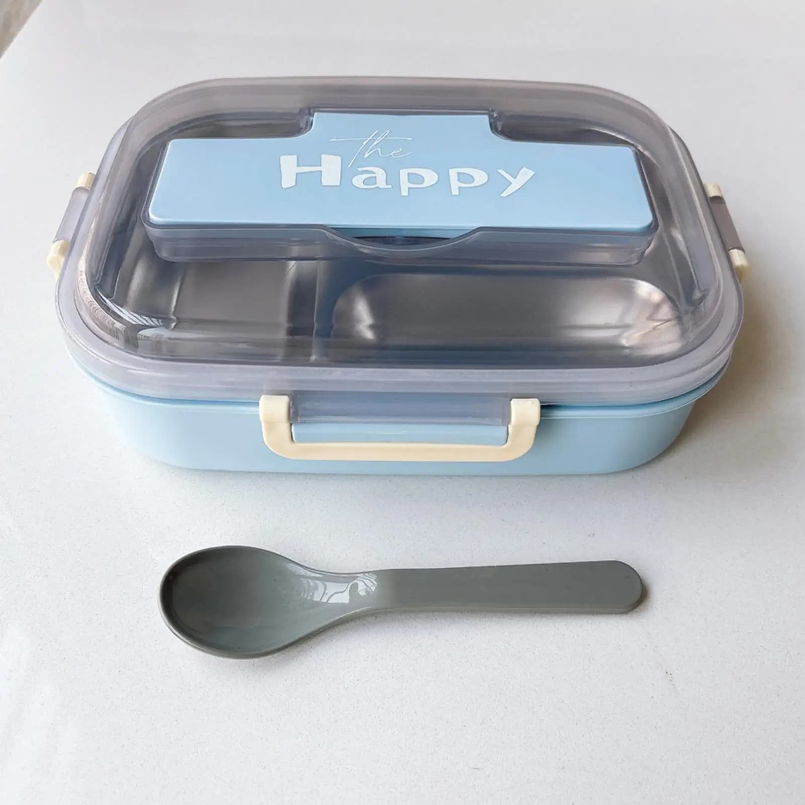Bento Box a 3 scomparti Lunch Box Contenitore per alimenti a tenuta stagna con utensili per bambini Adulti Scuola Ufficio Picnic Preparazione dei pasti