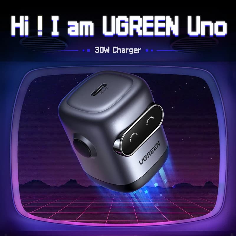 1948 us Plug】UGREEN 30W GaN Charger 2nd Gen Robot QC4.0 3.0 PPS PD3.0 caricabatterie rapido per iPhone 16 15 14 Pro Max Samsung Xiaomi iPad