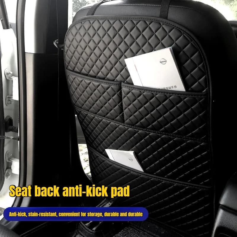 Protezione Antigraffio per Auto con Tasca Organizer, Coprisedile Universale in Pelle, Protezione Impermeabile per Sedile Posteriore, Tappetini Anti-Graffio per Bambini