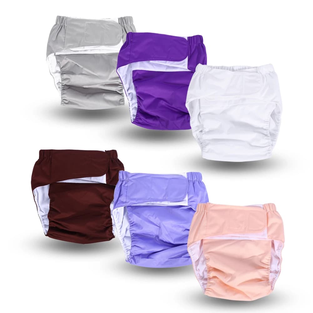 Diaper Pants New Adult Washable Adjuatable Cloth Diaper Breathable Incontinence Nappy Pants 6 Colors Reusable Adult Diaper